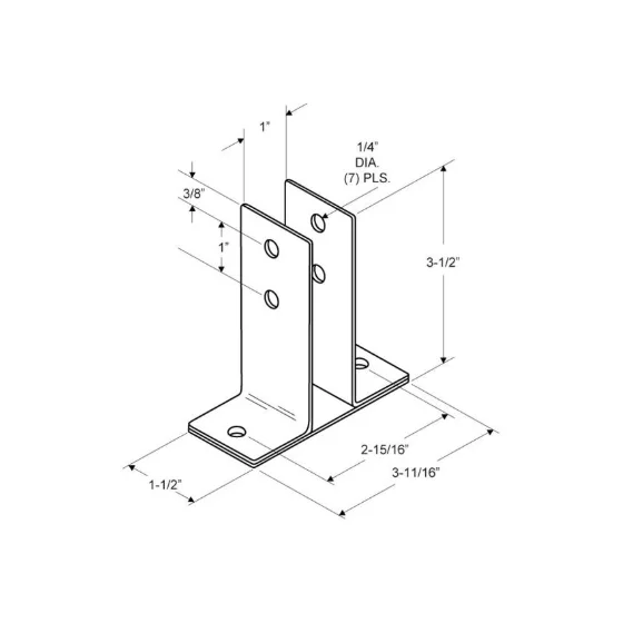 Urinal Bracket 1" Satin Stainless Steel FenWall